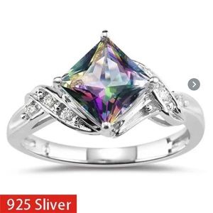 Beautiful Topaz Sterling Silver Ring Stamped Size 7 ( also size 9 )